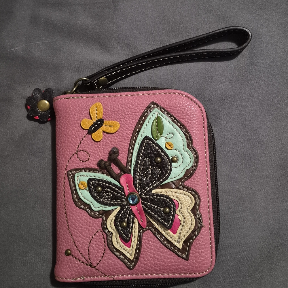 Chala Pink and Brown Butterfly Wallet